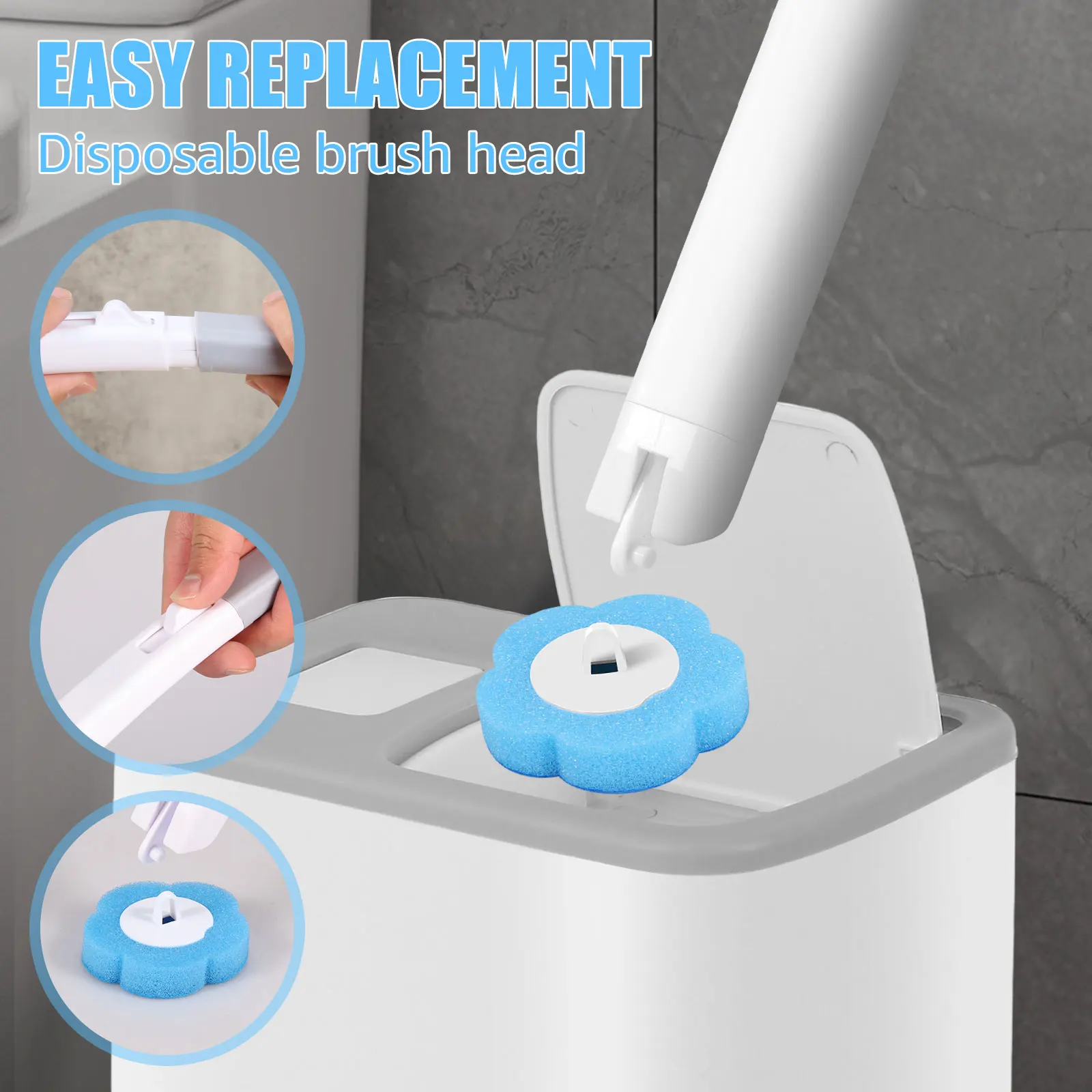 Toilettenbürste und Halter-Set mit Einweg-Nachfüllköpfen – Bild 6
