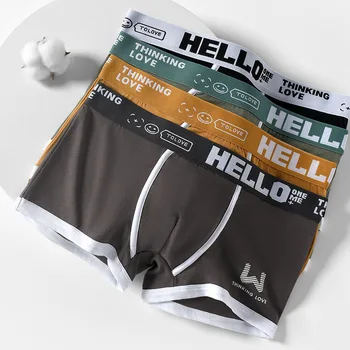 Männer Baumwolle Boxer Shorts Höschen Unterwäsche3 Farben L XL 2XL 3XL Weichen Brief Gürtel Atmungsaktive Soft