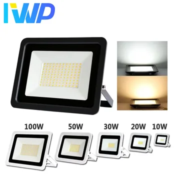 LED Flutlicht 10W 20W 30W 50W 100W 220V IP68 Wasserdichte Outdoor Scheinwerfer garten Straße Lampe Projektor