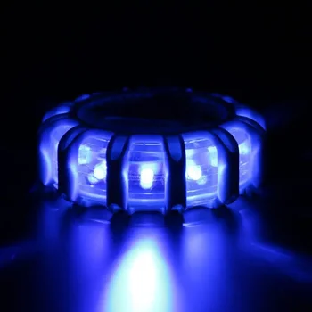 9 Modi, 12 LEDs, Verkehrssicherheits-Ampel, blinkende Warnung, Alarmlampe, Magnetfuß, Scheibenleuchte