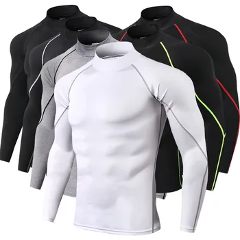 Männer Sport T-shirt Quick Dry Bodybuilding Lauf Shirt Langarm Kompression Top Gym T Shirt Männer Fitness