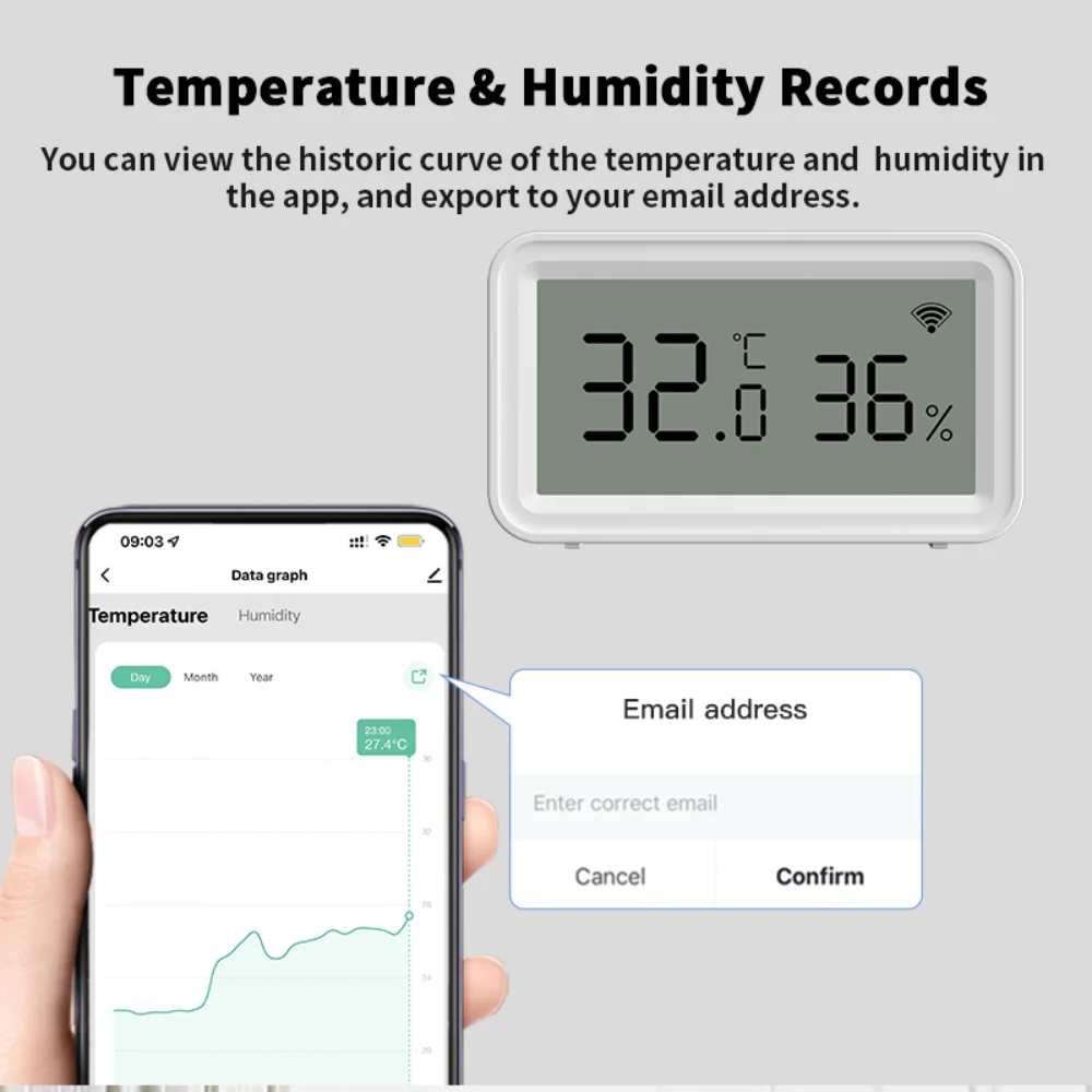 Tuya Wifi/Zigbee Temperatur Feuchtigkeit Sensor Thermometer – Bild 4