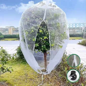 Extra dickes Gartennetz mit Kordelzug und Reißverschluss - Insekten- und Vogelschutz für Obst, Zitrusfrüchte