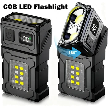 MINI USB wiederaufladbare LED-Taschenlampe, tragbare Schwanzmagnet-Taschenlampe, superhelle Camping-Laterne