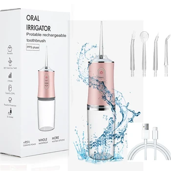 USB tragbare Munds pülung Wasser flosser Zahn wasserstrahl Werkzeuge Pick Reinigung Zähne 200ml 4 Düsen Mund