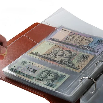 Geld-Banknote-Album-Seiten-Sammelhalter-Ärmel mit 3 Fächern für lose Blätter (10 Stück)