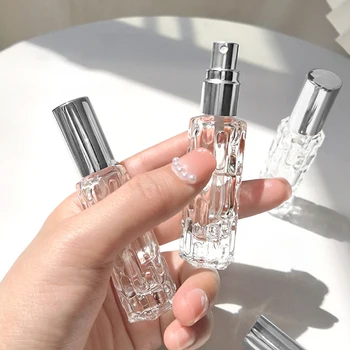 10ml glas parfüm sprühflasche Aluminium sprühkopf parfüm spender flasche drücken leere flasche