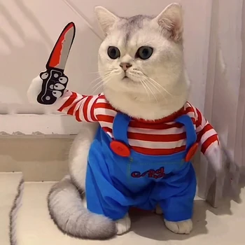 Lustige Katzenkleidung, Halloween-Cosplay-Kostüme für kleine und mittelgroße Hunde und Katzen, kreative