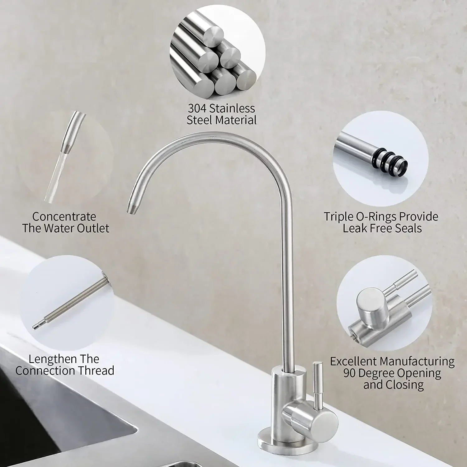 Wasserfilter-Wasserhahn, bleifreier Luftreiniger, gefilterter – Bild 3