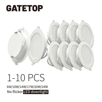 Einbau Led Downlight Runde Leds Panel Licht 120V 220V 3000K-6000K 10W 20W 24W Spot für Foyer Innen Beleuchtung