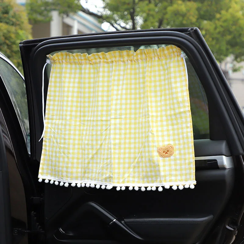 1pc Universal Auto Sonnenschutz Vorhänge Nette Cartoon Bär – Bild 5