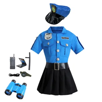 Polizei Rollenspiel Kleid Dressup Kleidung Polizist Uniform Playsuits Halloween Performance Kostüme