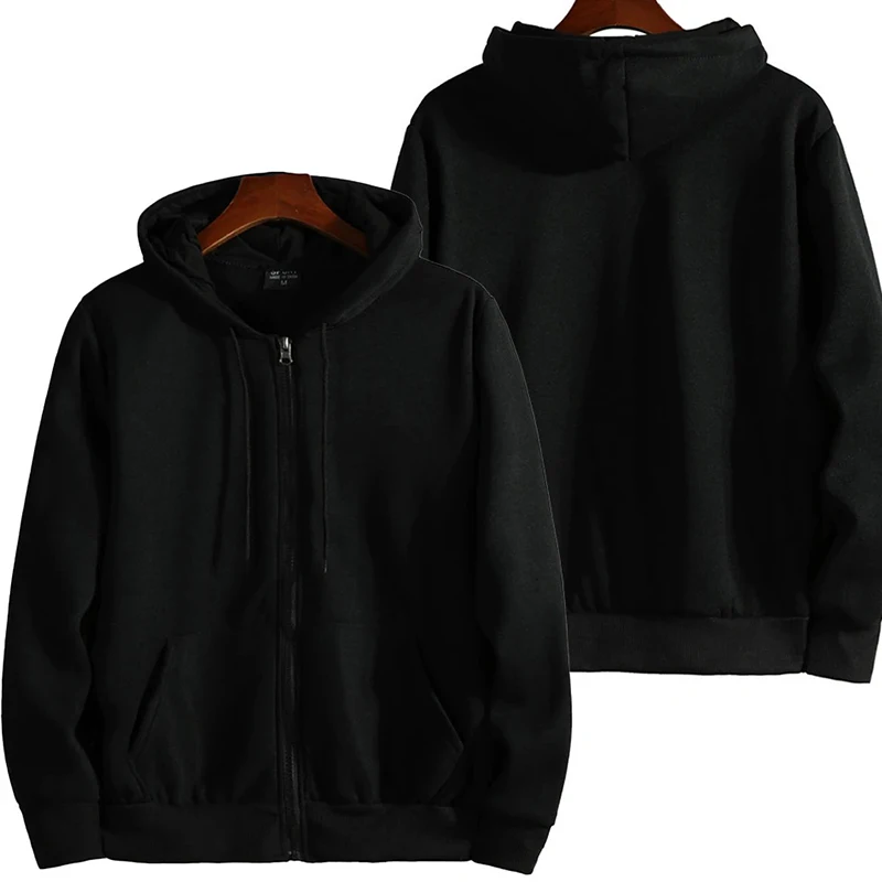 Reiß verschluss Hoodies Herbst Winter Herren neue Langarm – Bild 2