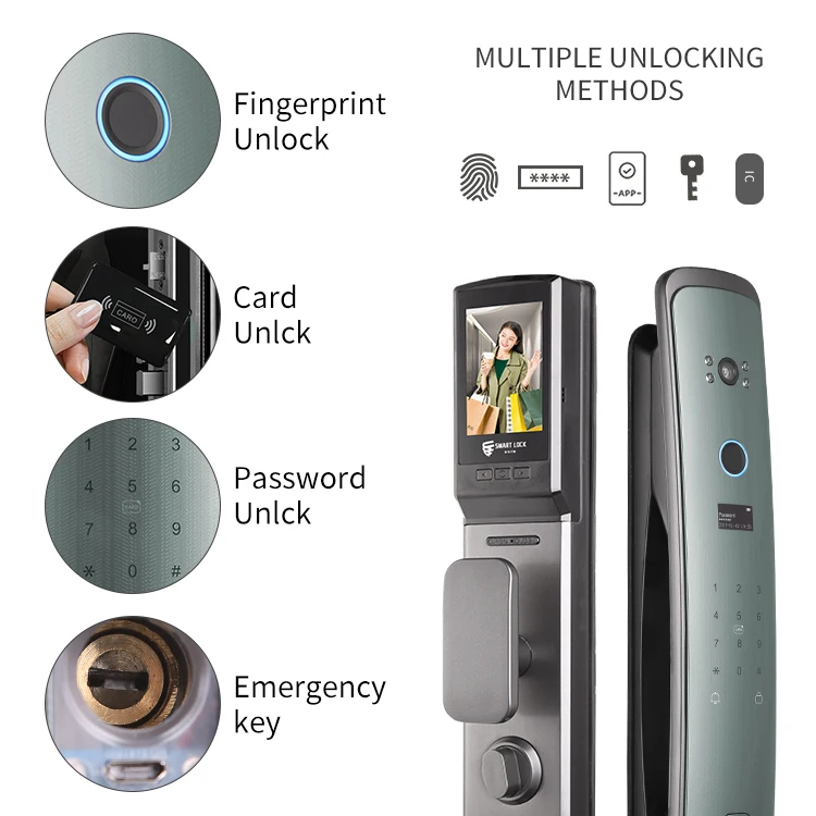 Intelligentes Türschloss mit Kamera Smart Fingerabdruck – Bild 4