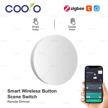 Tuya ZigBee Smart Button Szenenschalter Intelligente Verknüpfung Drahtlose Fernbedienung Batteriebetriebene