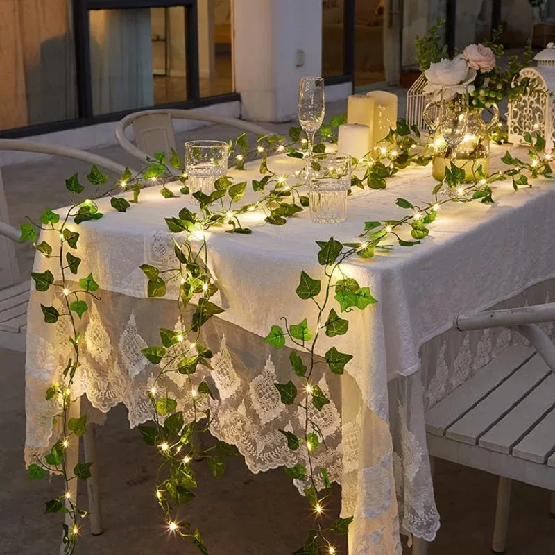 Solar-Lichterkette Künstliche Blätter-Blumen-Lichtgirlande – Bild 6