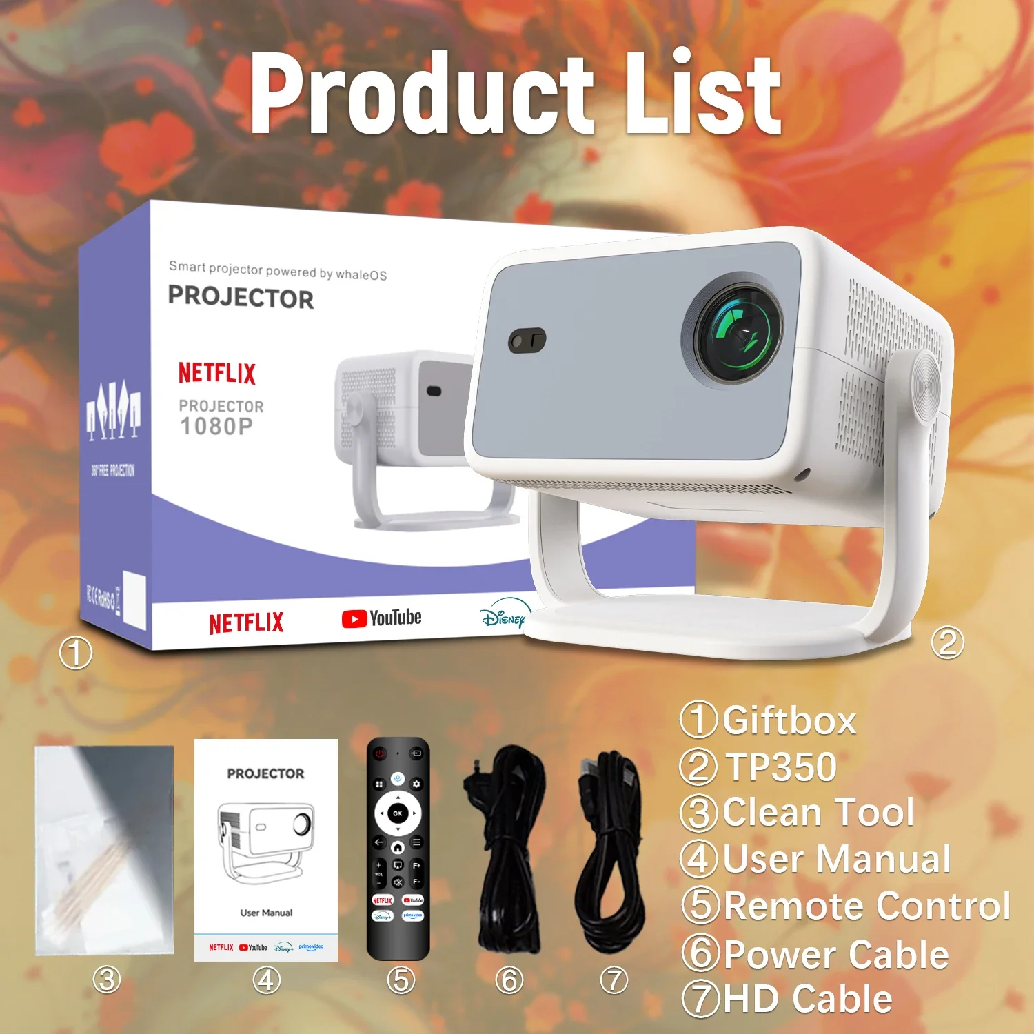 Velec Beam Projektor TP350 Native 1080P 4K Full HD BT – Bild 6