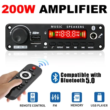 200W Verstärker Bluetooth DIY MP3 WAV Decoder Board DC 12V 100W Drahtlose Auto USB MP3 Player TF Karte Slot