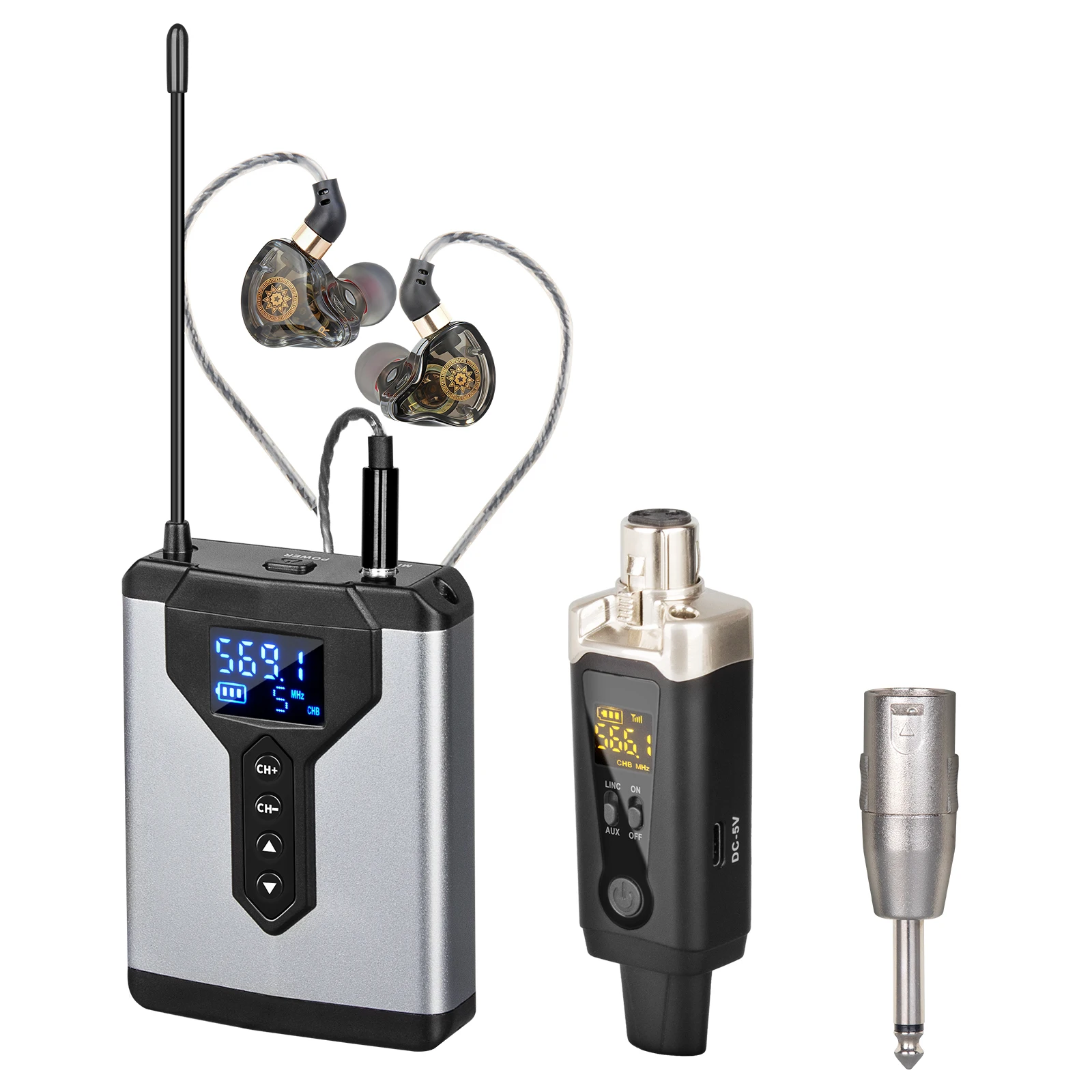 Stereo-UHF-In-Ear-Überwachungs-Funksystem DT1/2/4 Sender und – Bild 3
