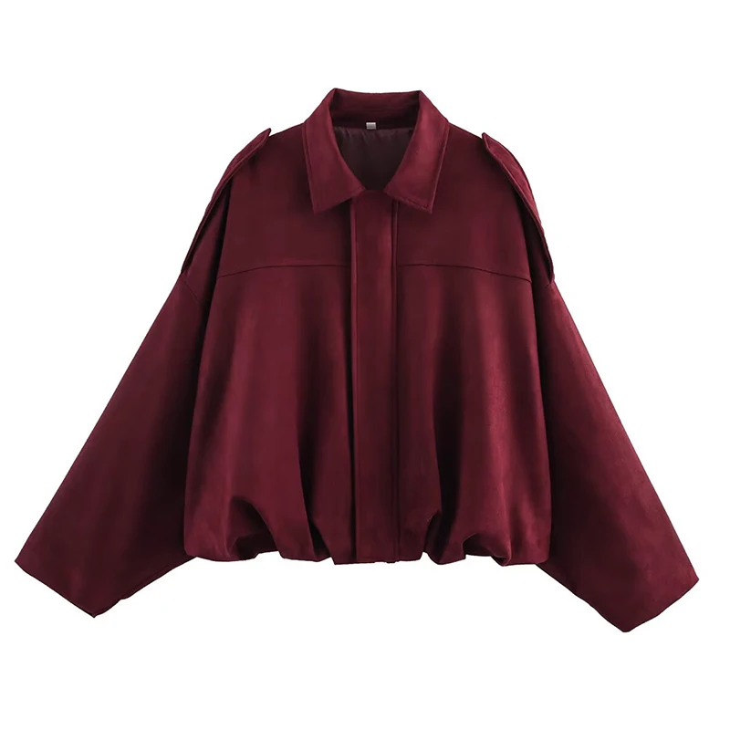 YENKYE Neue 2025, Frauen Wildleder Strukturierte Bomber Jacke – Bild 5