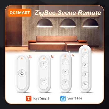 Tuya Smart Life ZigBee 3.0 Drahtlose tragbare Drucktaste 1,2,3,4 Gang Fernbedienung Szene Schalter
