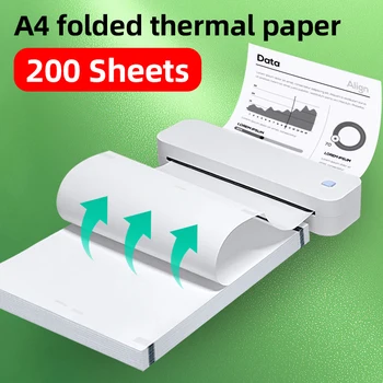A4 Thermofalt-Druckpapier, 200 Blatt, Breite 210 Millimeter, Länge 298 Millimeter, Geeignet für Tragbare
