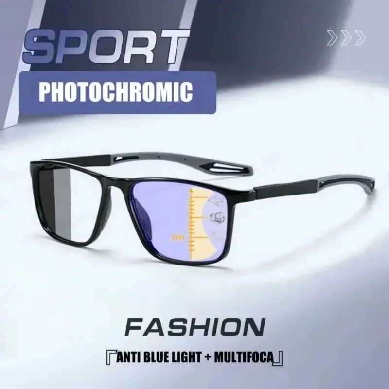 Männer Multifokale Photochrome Lesebrille Sehen Weit und Nahe – Bild 2