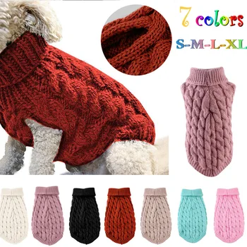 Haustier Kleine Haustier Hunde kleidung Pullover Mode Herbst Winter Solid Gebratener Teig Twists Warme Komfort