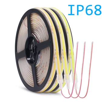12V 24V COB LED Streifen Licht IP68 IP67 Wasserdichte Flexible Led Lampe 320LED 5m 10m 15m 0,5m 1m Hohe Dichte