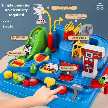 Racing Rail Car Modell Lernspielzeug Kinder Track Adventure Spiel Gehirn Mechanische Interaktive Zug Tiere