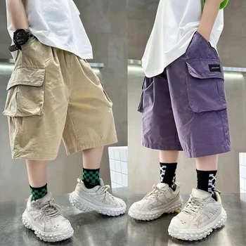 3-14 Jahre Neue Mode Sommer Jungen Shorts Baumwolle Große Taschen Halbe Hosen Für Kinder Outdoor Sport Hosen
