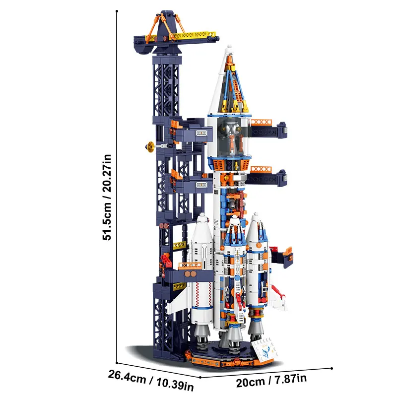Bemannte Rakete Modell Bausteine Raumstation Bau Spielzeug – Bild 4