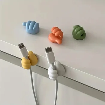 Daumenförmige Kabel-Organizer-Aufbewahrungsklammern ohne Bohren, selbstklebende Haken aus (10 Stück)