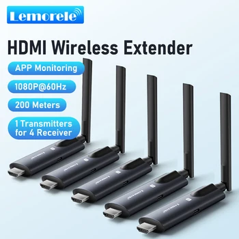 Lemorele 200 m kabelloser HDMI-Sender und -Empfänger, Video-Transceiver mit geringer Latenz