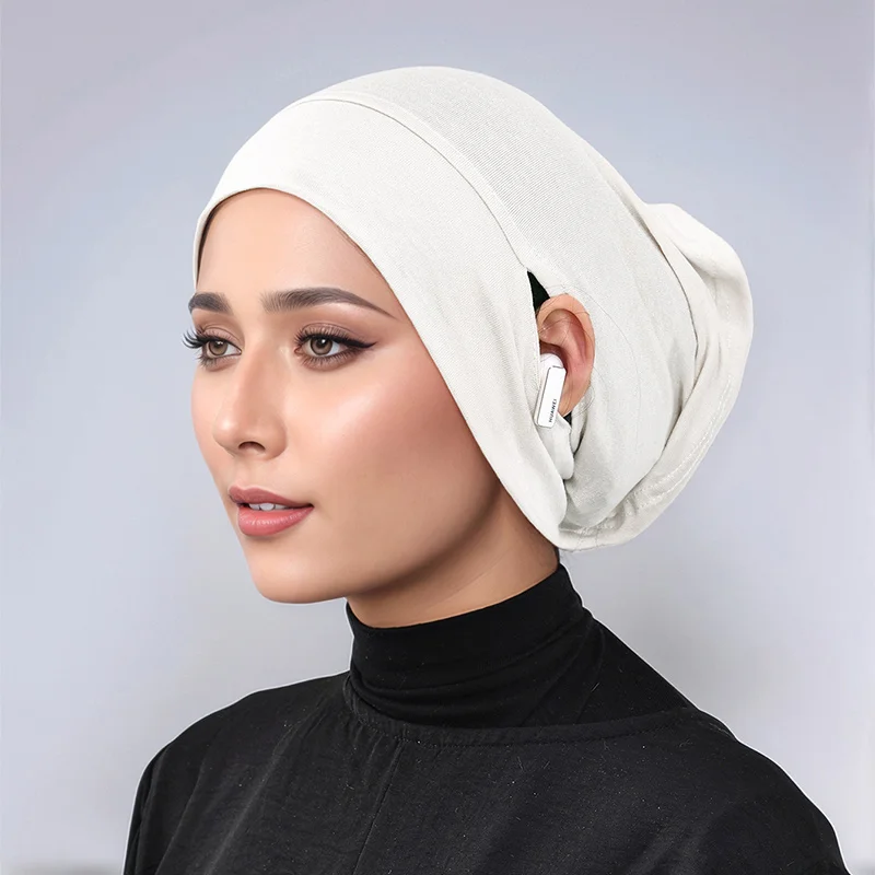 Jersey Baumwolle Muslimische Frauen Unter Hijab Kappe Mit Ohr – Bild 6