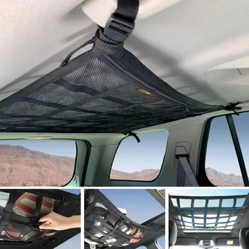 Auto Dach Decke Cargo Net Tasche Mesh Organizer Tasche Universal 90x65CM Anti Durchhängen Gepäck Für SUV Van