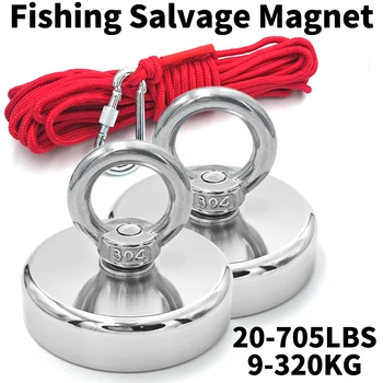 Superstarke Neodym-Angelmagnethaken N52, robuster Magnet mit Senkloch, Ringschraube, 16-90 mm