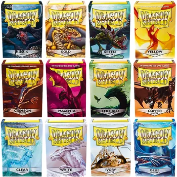 Karton, mehrfarbig, Dragon Shield, Kartenhüllen, matte Kartenhüllen, Schutz für TCG/PTCG Star (100 Stück)
