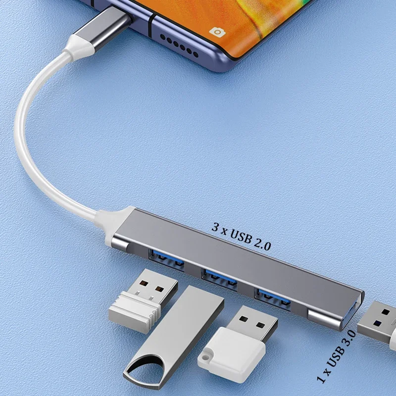 USB 3.0 Hub mit 4 Anschlüssen, USB-C OTG Adapter für MacBook – Bild 6