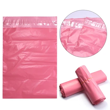 Rosa Kunststoff-Logistik-Kuriertaschen, selbstklebende Polybeutel, wasserdichte Versandverpackungen