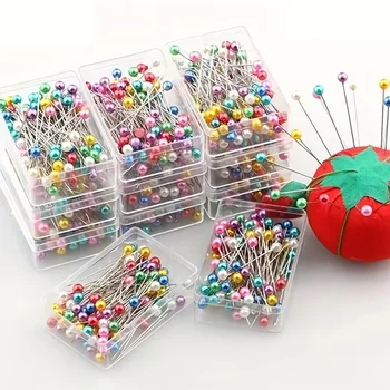 Mode Nähnadeln Farbige Glas/Keramik Kopf Perle Pin Stich Stricknadeln Nähen Feste DIY (100 Stück)