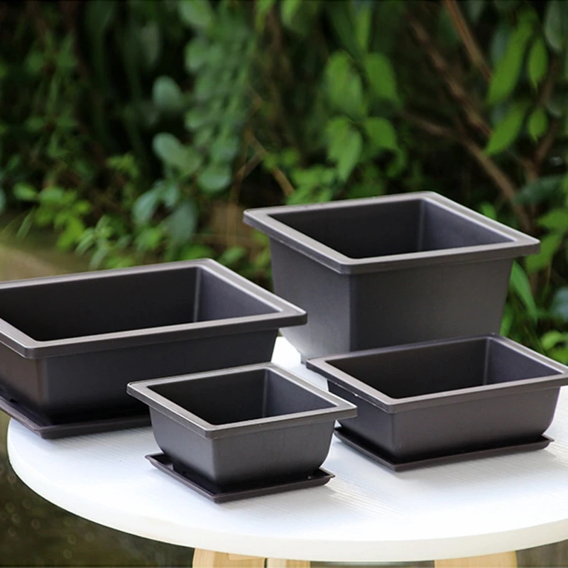 Rechteckige Bonsai-Trainingstöpfe, Kunststoff-Blumentopf mit – Bild 3