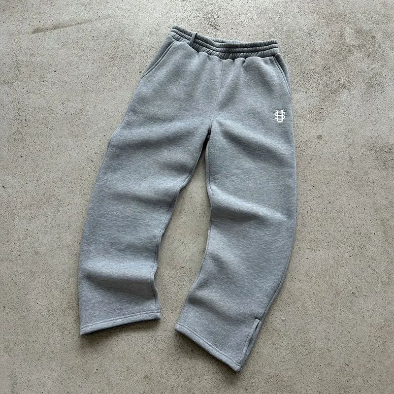 Herbst Kordelzug Zipper Jogginghose Einfarbig Casual High – Bild 3