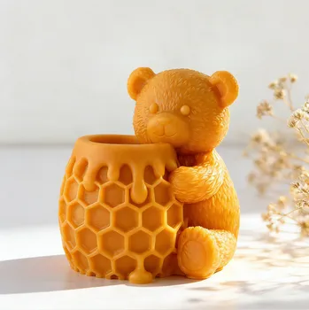 DIY Honeypot Bär Aroma Kerze Silikonform Biene Honig Gips Form Harz Ornamente Form handgemachte Seife