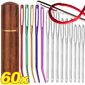Nähnadeln-Set mit großem Öhr, Edelstahl, stumpf, gebogene Wandteppichnadeln mit Aufbewahrungsbox, Projekt