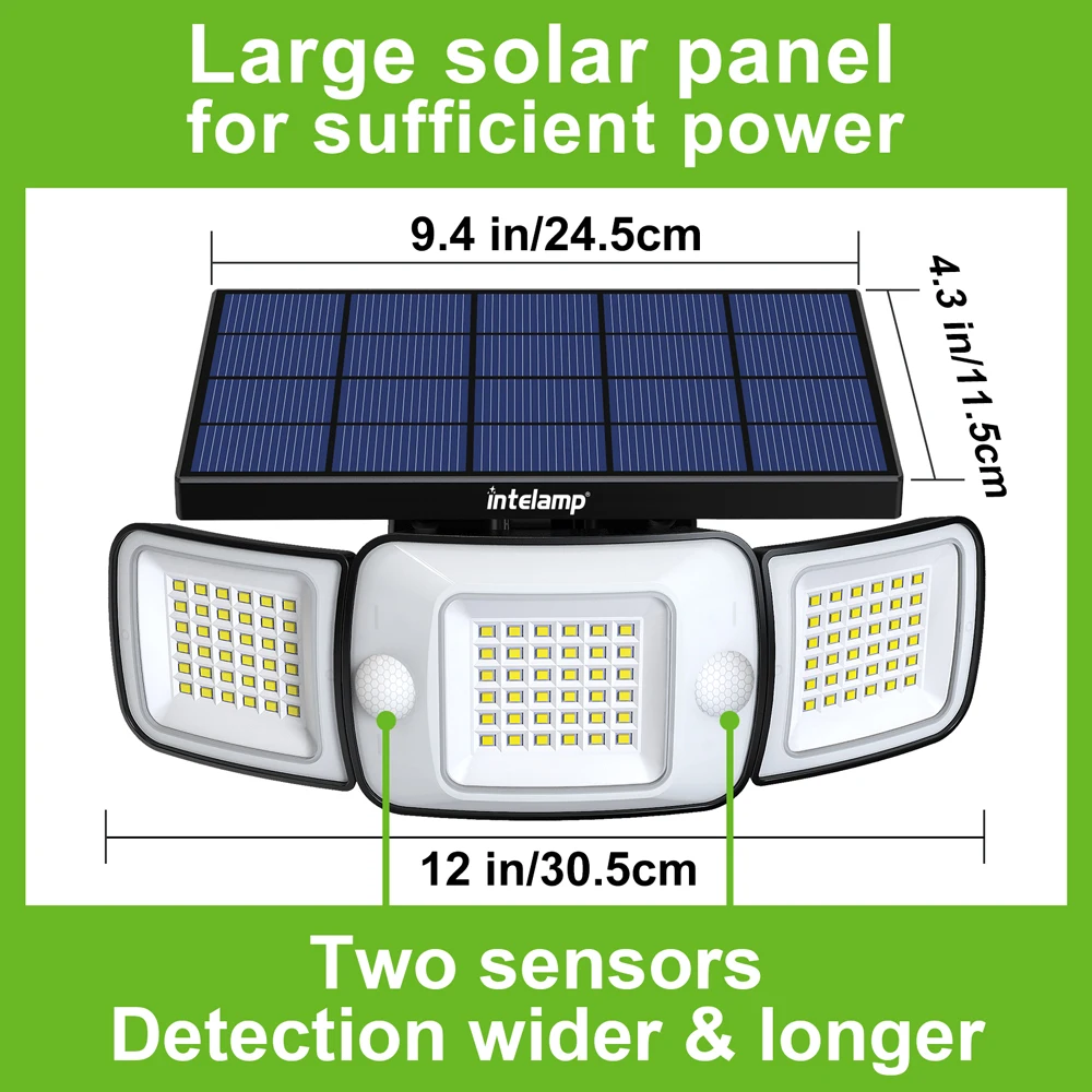 intelamp 6000 mAh Solarleuchte für den Außenbereich – Bild 3