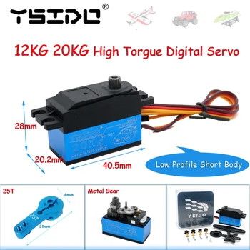 12 kg 20 kg digitaler Servomotor Low Profile Short Body mit 25 Zähnen Arm für 1/10 1/12 RC Car Wltoys SCX10
