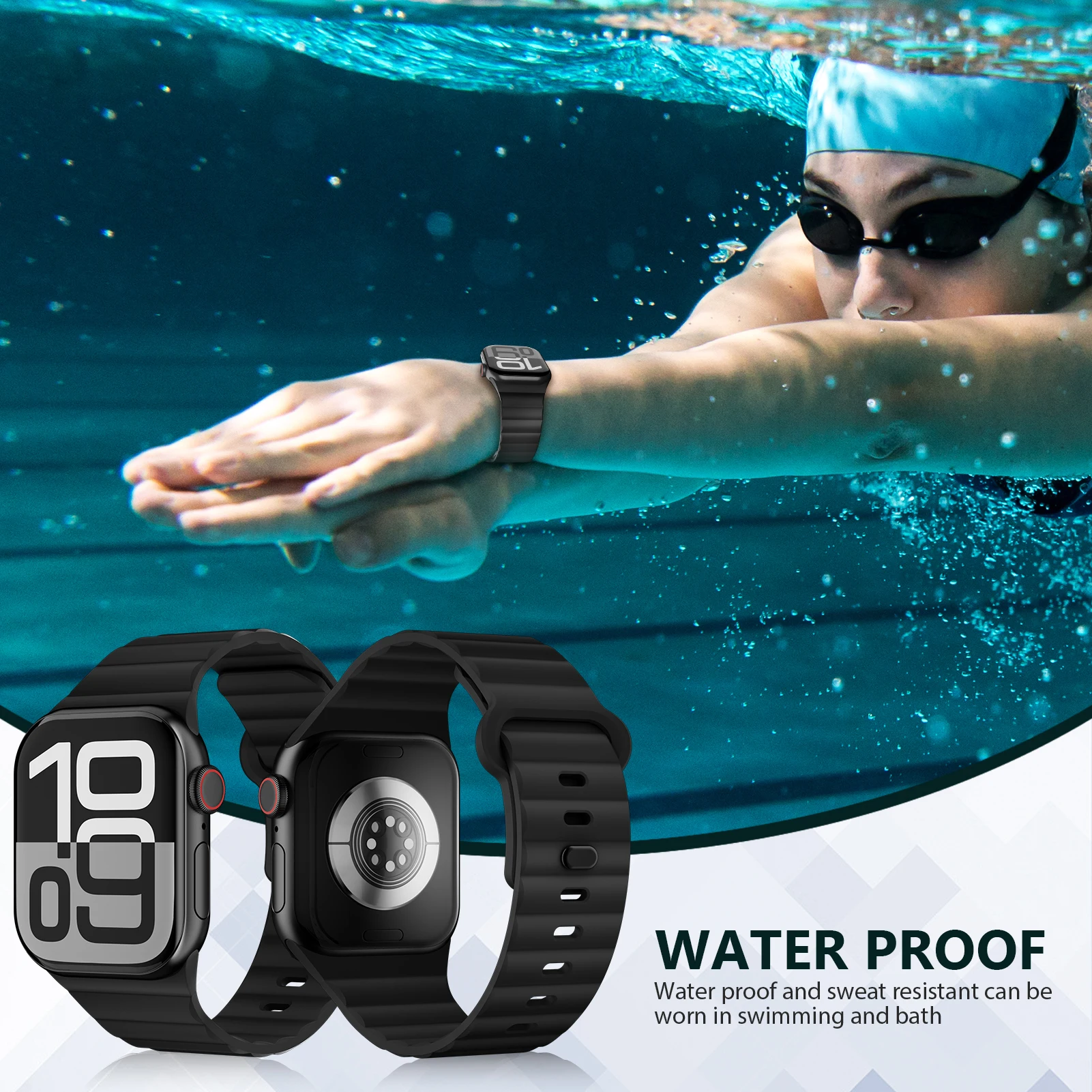 Sport-Silikonarmband für Apple Watch Armbänder 44mm 40mm 46mm – Bild 5