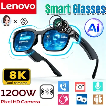 Lenovo Smart Glasses 2026 Neu: KI-Übersetzung, Bluetooth-Konversation, Aufnahme, Musikwiedergabe - Smarte