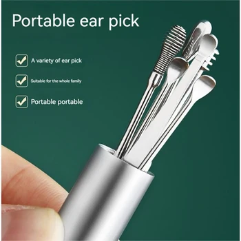 Ohr Reiniger 6 Teile/satz Earpick Ohr Wachs Entferner Ohr Löffel Kürette Ohr Reinigung Spirale Earpick